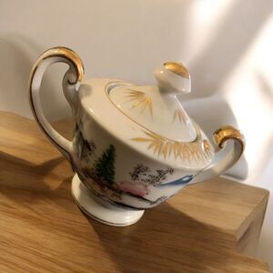 KUTANI by HAYASI Fine China‎ Piece Hand-Painted Lidded Sugar Bowl Marked